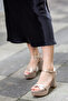 Ava Satin Ankle Strap Platform Sole Evening Dress Shoes - 2