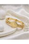 Steel Cuff Bracelet Non-Tarnish Dorica Quartered Figured - 2