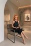 Women's Black Dress with Slit Detail - 3