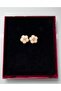 Pearl Cream Color Pearlescent Flower Earrings - 5