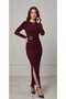 New Season Slit Zara Model Crepe Midi Length Claret Red Women's Dress