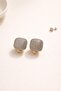 Sparkling Square Stone Minimal Earrings