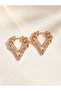 Zircon Stone Heart Form Rose Earrings
