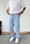 Ice Blue Elastic Waist Baggy Trousers - 2
