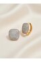 Sparkling Square Stone Minimal Earrings - 2
