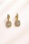 Baguette Stone Dangle Hoop Earrings – Golden Yellow - 2