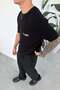 Black Los Angeles Embroidered Knitted Sweater T-Shirt - 2