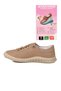 Beige Nubuck Genuine Leather Orthopedic Women's Casual Shoes 5605 Z - 2