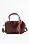 Women's Burgundy Knitted Patterned Scarf Detailed Hand and Shoulder Women's Bag - 3