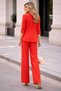 Loose Trousers with Bronchial Detail, Three-Quarter Sleeves, Crepe Double Suit - 7