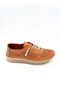 Women's Tan Inner-Outer Genuine Leather Laser Printed Perforated Rubber Laced Comfort Shoes Vdz03015 - 4