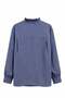 4824 women's ruffle detailed tie-up judge collar long sleeve blouse navy blue - 3