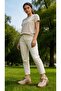 Women's Beige 100% Inner and Outer Genuine Leather Laser Printed Perforated Rubber Laced Comfort Shoes Vdz03015 - 2