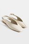 Mi̇a Women's Khaki Square Toe Ballerinas with Open Back Straps, Stylish Casual Shoes