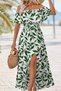 New Season Women's Madonna Collar Elasticated Chest Slit Long Patterned Single Jersey Summer Dress - 2