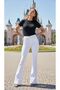 High Waist Lycra Stretchy White Spanish Jeans Trousers - 5