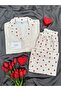 Women's Red Hearts Ecru Spotted Pajama Set