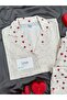 Women's Red Hearts Ecru Spotted Pajama Set - 2