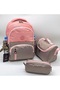 Primary School Bag Set of 3 Unisex Children's Primary School Backpack Set 8010 Powder-Mink - 2
