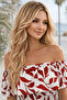 New Season Women's Madonna Collar Elasticated Chest Slit Long Patterned Single Jersey Summer Dress - 2