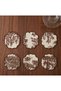 Set of 6 French Country Patterned Cocktail Napkins and Coasters - 15X15 cm Vintage Presentation Set