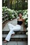 White Cherry Lycra High Spanish Spanish Jeans Trousers - 3