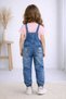 Seasonal Girls' T-Shirt and Printed Denim Salopet 2-Piece Set - Denim Overalls - Holiday Wear - 3