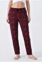 Women's Red Navy Blue Checkered Pajama Bottoms Comfortable Fit Velvety Softness