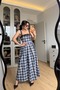 Plaid Dress with Belt Strap Detail - 3
