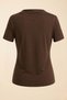 Women's T-Shirt Short Sleeve Gold Buckle Detailed Gathered Draped High Neck Sandy Lycra Stylish Blouse - 3