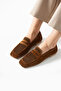 Vision Genuine Leather Tan Suede Daily Comfortable Women's Loafer Shoes - 3