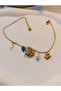 Sea World Figured Gold Steel Anklet with Pearls (22-27 cm) - 3