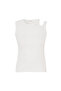Women's Off-White Window Detailed Crew Neck Tank Top
