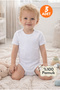 2-12 Years Old 3-Piece White Baby Kids Bodysuit 100% Cotton Flexible Fit Short Sleeve Snap Fastener Bodysuit - 2