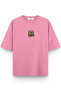 Women's / Men's Semi Oversize T-Shirt Ninja Back Printed Pink T-Shirt 1302 - 2