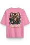 Women's / Men's Semi Oversize T-Shirt Whisper Tiger Back Printed Pink T-Shirt 1376