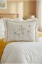 Solena Daisy Embroidered and Ruffled 100% Cotton 7 Piece Double Size Mustard & Ecru Duvet Cover Set - 3