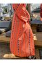 Orange Color Patterned Kaftan - 5