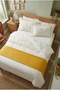 Solena Daisy Embroidered and Ruffled 100% Cotton 7 Piece Double Size Mustard & Ecru Duvet Cover Set - 4