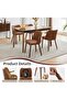 Dining Chairs Set of 2, Upholstered Fabric Kitchen Chairs with Wing Backrest, Thick Cushions, - 3