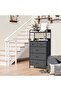5-Drawer Fabric Dresser, Tall Storage Organizer with Metal Frame & Wood Top, Easy Pull Handle - 6