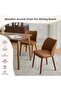 Dining Chairs Set of 2, Upholstered Fabric Kitchen Chairs with Wing Backrest, Thick Cushions, - 4
