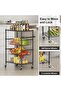 4-Tier Rolling Utility Cart, 110 Lbs Capacity Metal Storage Cart with Lockable Wheels & Handle - 3