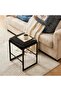 Mid-Century Modern Bar Stools, 26-Inch Ink Black Waxed Leather Barstool with Backrest & Decor - 8