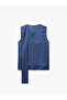 Scarf Detailed Viscose Crew Neck Sleeveless Satin Blouse - 5