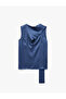Scarf Detailed Viscose Crew Neck Sleeveless Satin Blouse - 4
