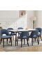 Wooden Dining Chairs Set of 2, Modern Farmhouse Upholstered Linen Fabric Kitchen Chairs with - 5