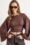 Women's Brown Drape Detailed Wide Sleeve Detailed Blouse Blz-19003292 - 2