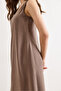 Women's Mink Modal Side Zipper Maxi Flowy Dress Elb-19002621 - 5