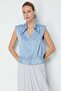 Polo Collar Sleeveless Satin Blouse - 4